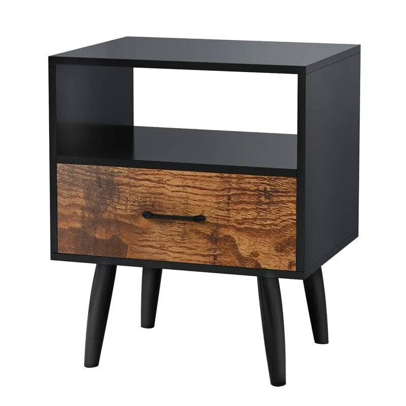 Nordic Design Modern Solid Wood Luxury Bedside Table Nightstand Side Table