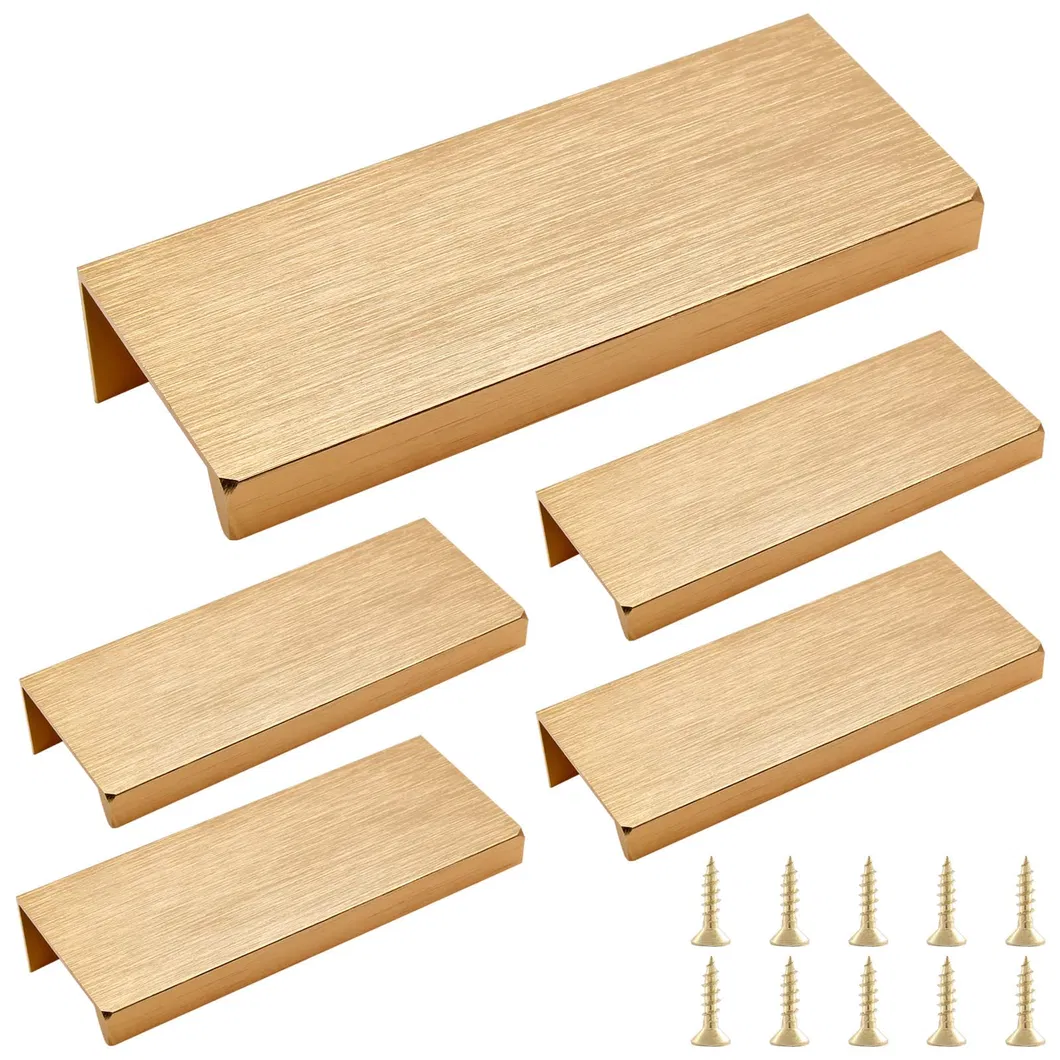 Modern Furniture Hardware Matt Black Hidden Kitchen Finger Edge Cabinet Pull Handles