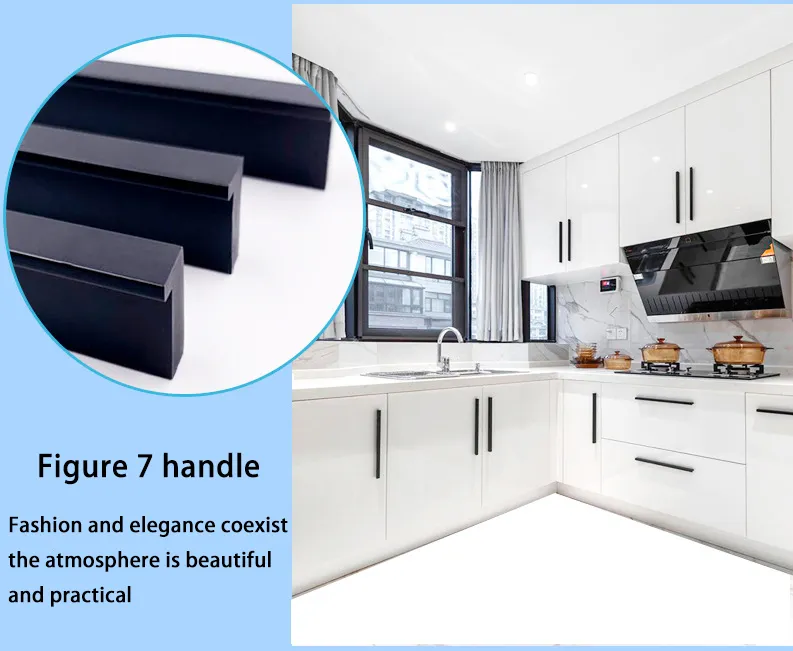 Aluminum Alloy Top Wardrobe Long Handle Cabinet Drawer Black Cabinet Door Handle