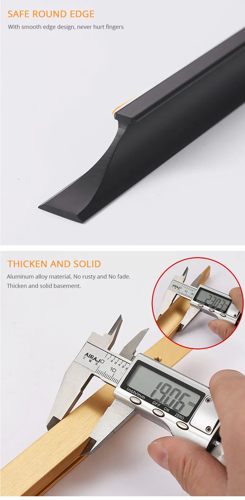 T-Shaped Furniture Door Wardrobe Handles Modern Simple Aluminum Alloy Cabinet Handles