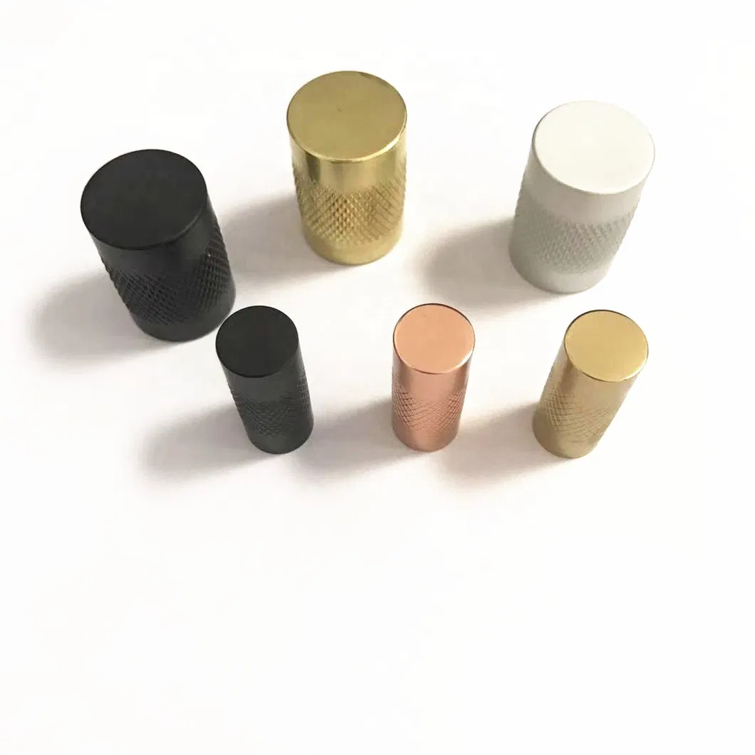 Black Cabinet Drawer 12mm and 20mm Diameter Round Knurling Knob Pull