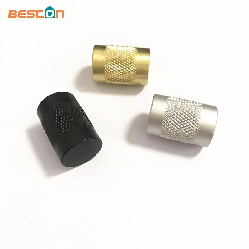 Black Cabinet Drawer 12mm and 20mm Diameter Round Knurling Knob Pull