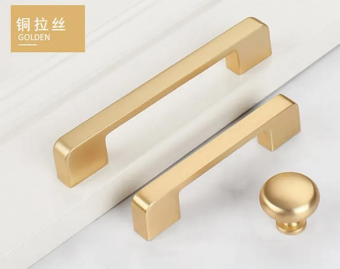 Modern Shiny Handles Hardware Furniture Fitting Aluminum Kitchen Wardrobe Cabinet Pull Handle