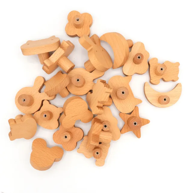 Star Moon Children Furniture Handle Hook Cartoon Solid Wood Cabinet Door Pulls