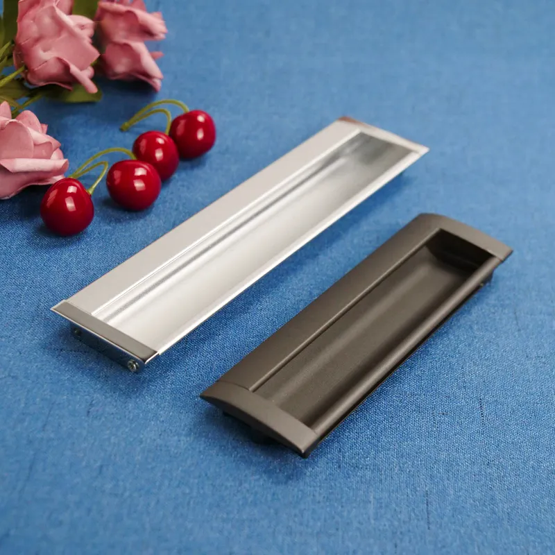 Black Aluminum Profile Drawer Wardrobe Cupboard Kitchen Cabinet Door Pull Handle