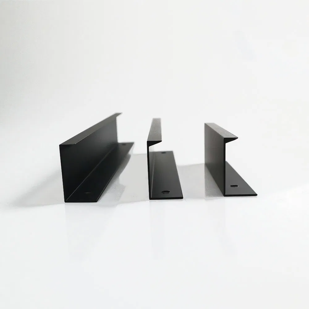 Modern Furniture Hardware Matt Black Hidden Kitchen Finger Edge Cabinet Pull Handles