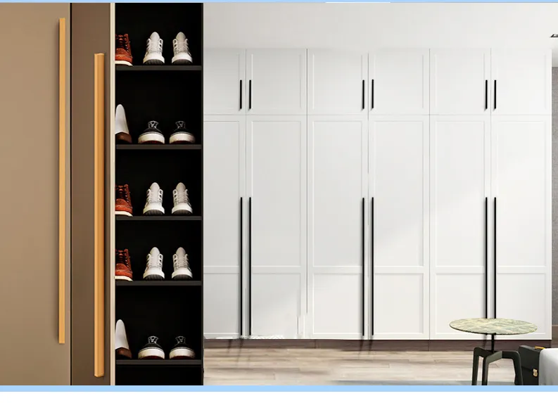 Aluminum Alloy Top Wardrobe Long Handle Cabinet Drawer Black Cabinet Door Handle