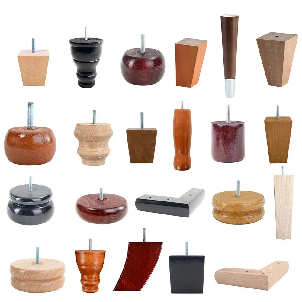 Customizable Dimensions Chair Wood Legs with Metal Cups