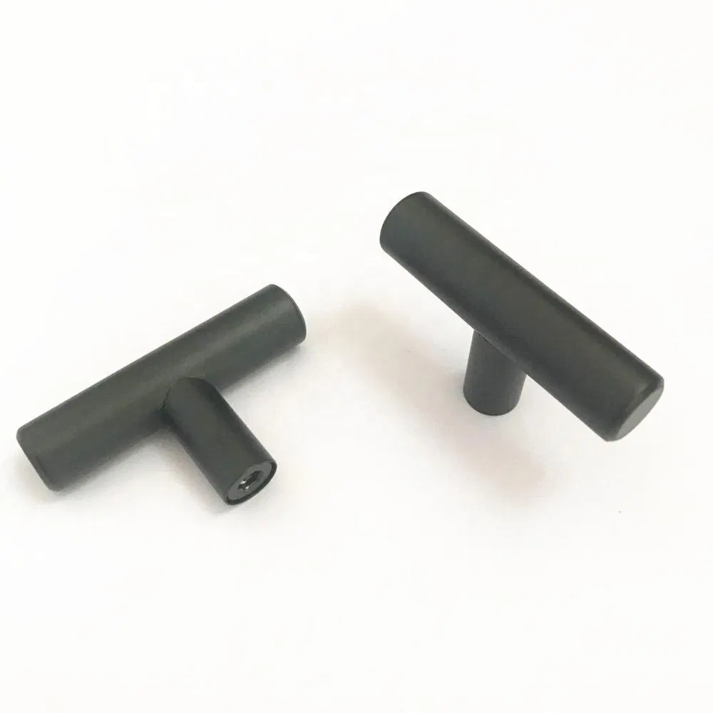 2 Inch 12X50mm T Bar Single Hole Black Ss Cabinet Pull Knob