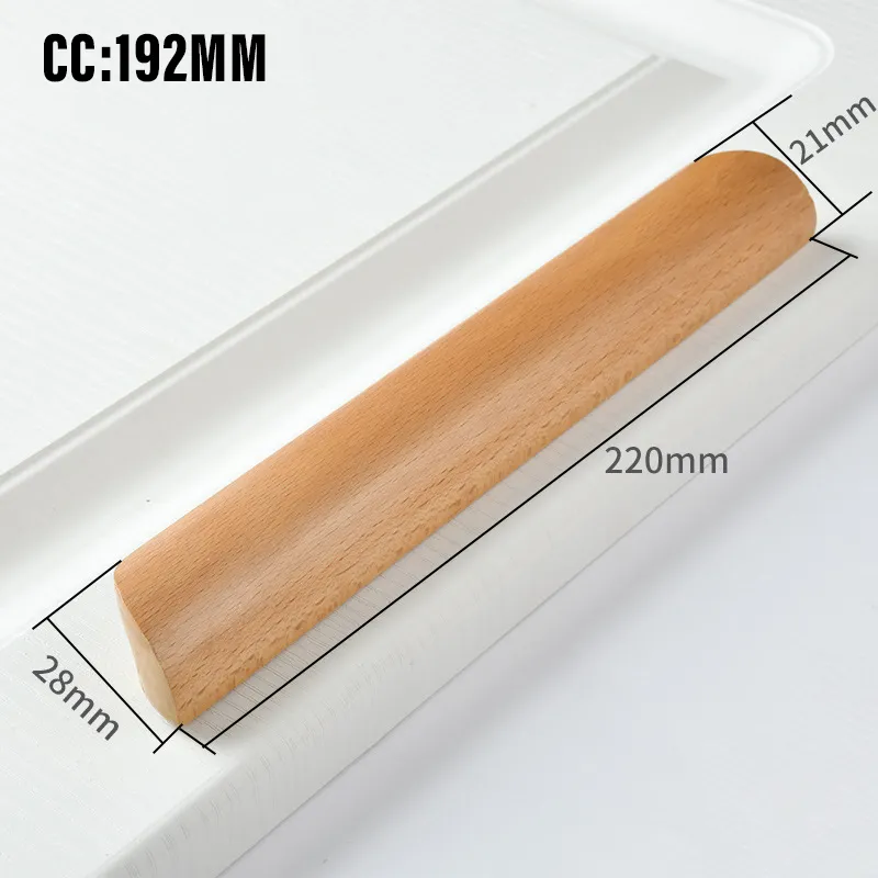 Wood Solid Furniture Pulls Handles Painted Smoothly Cupboard Closet Drawer Wooden Handle