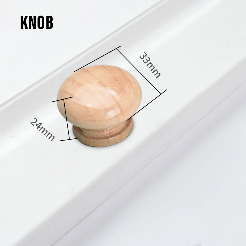 Wood Solid Furniture Pulls Handles Painted Smoothly Cupboard Closet Drawer Wooden Handle