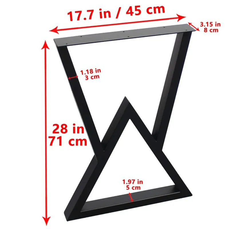 Unique Style Furniture Wood Table Black Desk Frame Steel Table Legs