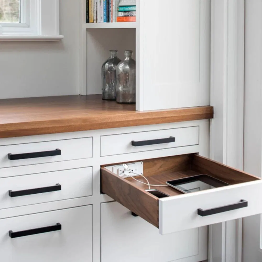 Kitchen Cabinet Drawer Stainless Steel Furniture Square Pull Black Cupboard Handles