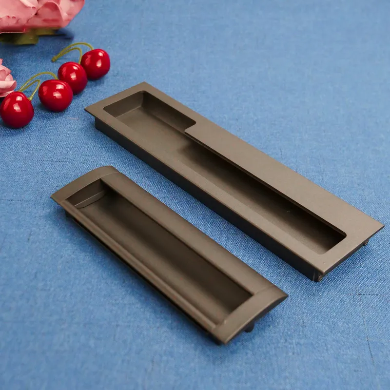 Black Aluminum Profile Drawer Wardrobe Cupboard Kitchen Cabinet Door Pull Handle