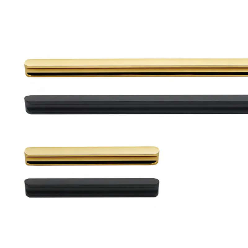 Pull Cupboard Wardrobe Handles Aluminium Profile Brushed Gold Cabinet Handles