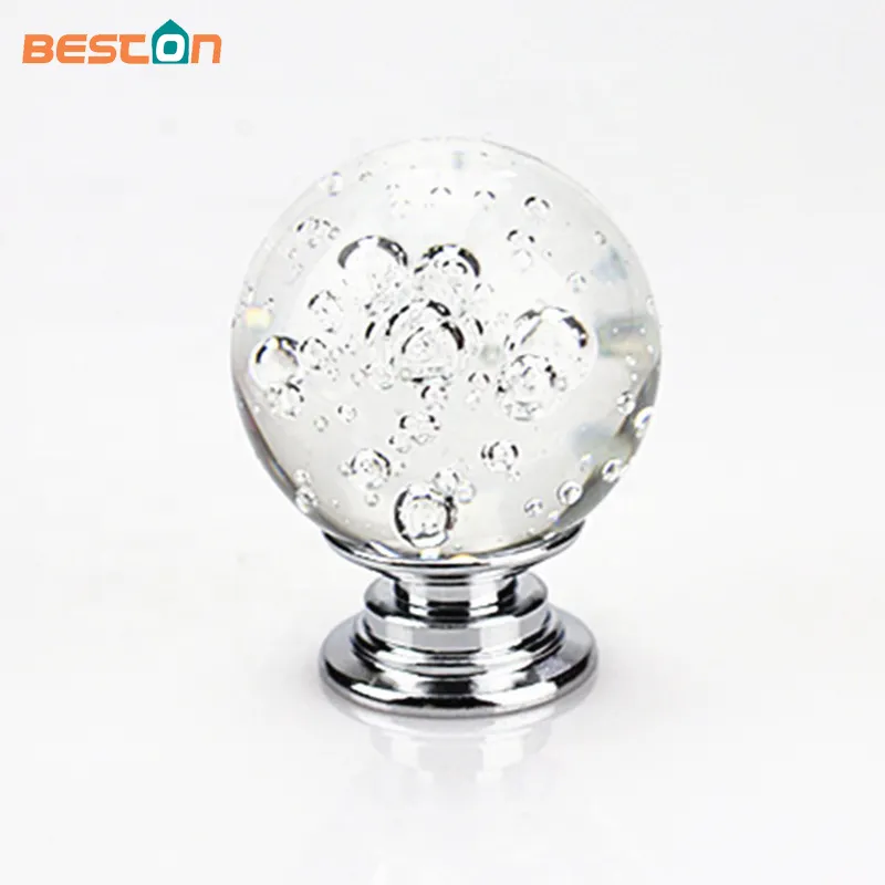 China Factory Supplr Glass Crystal Clear Bubble Ball Door Knob