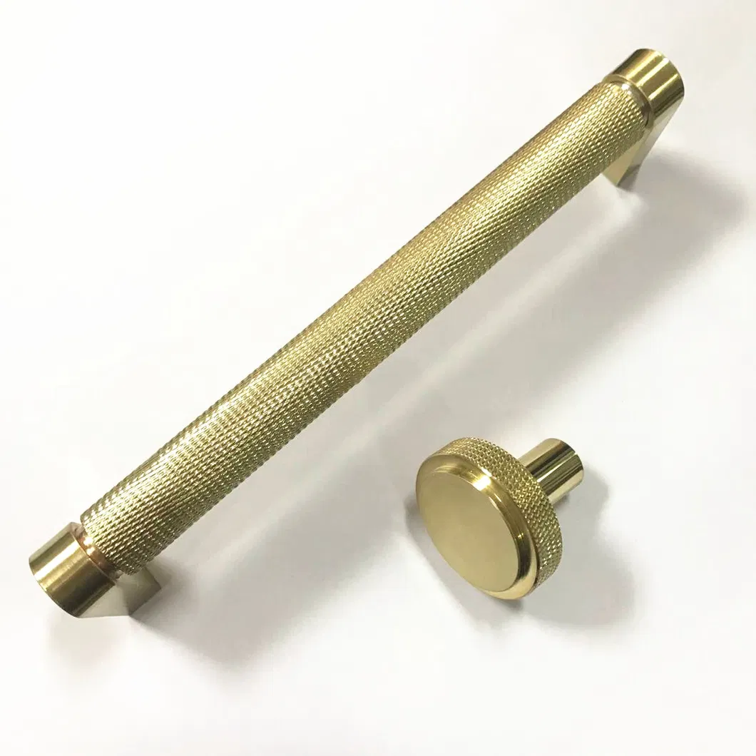 Furniture Cabinet Kitchen Solid 160mm Brass Gold Satin Knurled Drawer Pull Handle