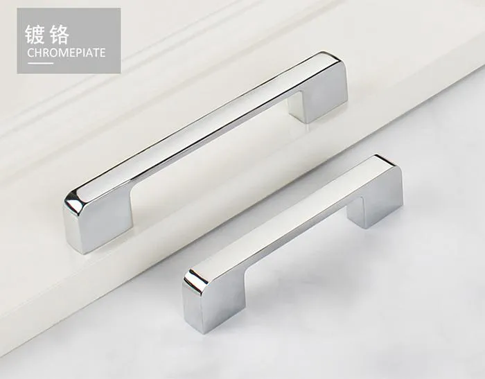 Modern Shiny Handles Hardware Furniture Fitting Aluminum Kitchen Wardrobe Cabinet Pull Handle