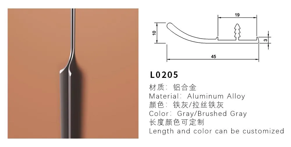 New Luxury Aluminum Cabinet Exquisite Handle Bright Gold Wardrobe Door Handles