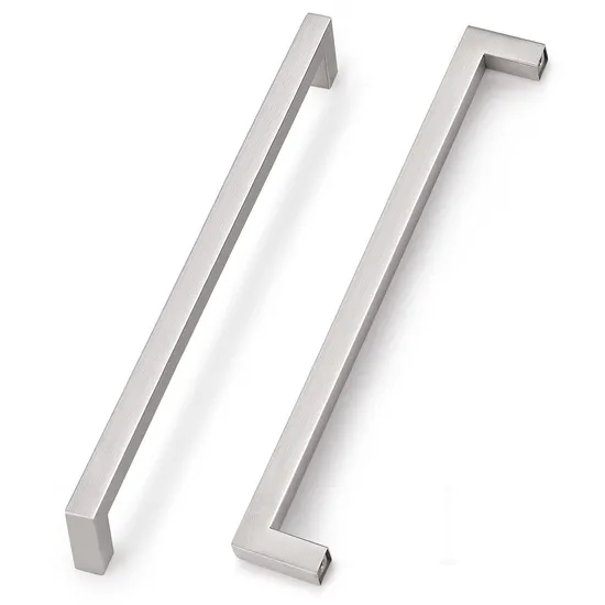 Stainless Steel Cabinet Drawer Door Handle Black Square Tube Furniture Pull Handles