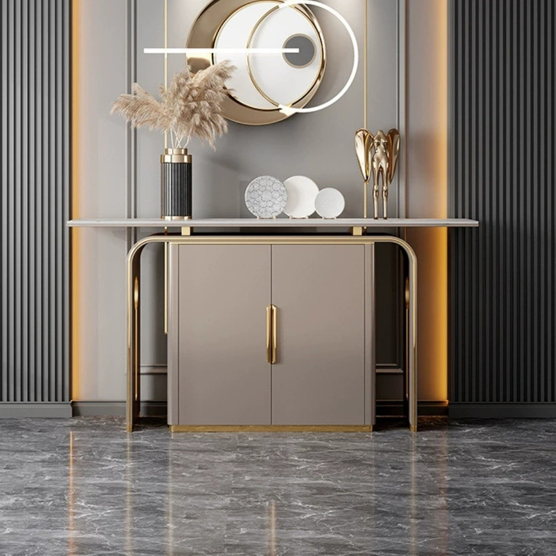 Italian Light Luxury Marble Console Table - 2025 Minimalist Statement Piece for Entryway & Living Room