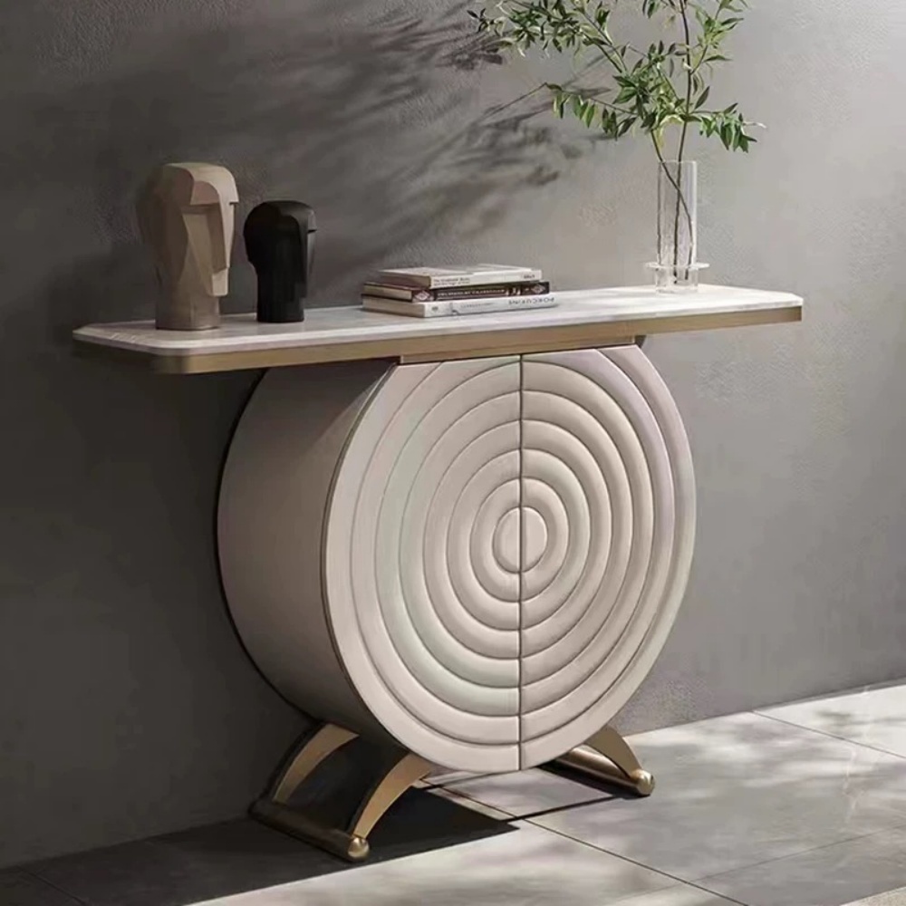 Italian Modern Simple Luxury Slate Console Table - Marble Sideboard Option with Storage for Entryway