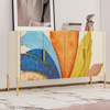 Modern Luxury Modular Sideboard - Light-Champagne Finish with 3 Drawers & Adjustable Storage