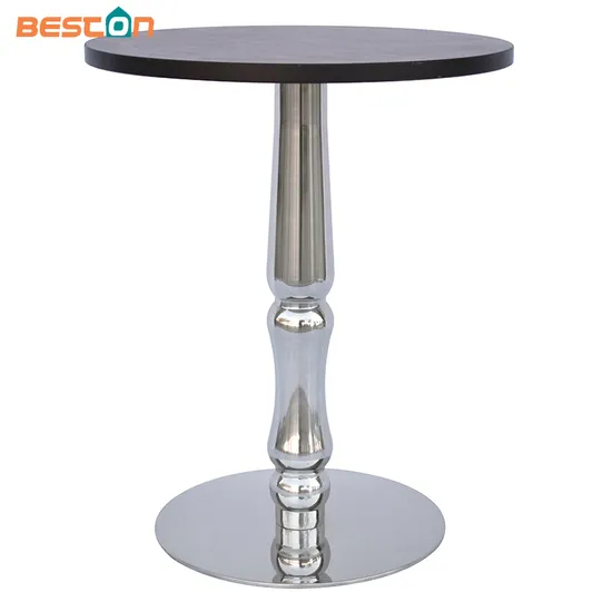 Hot Selling Round or Square Cafe Restaurant Bistro Table Silver Base