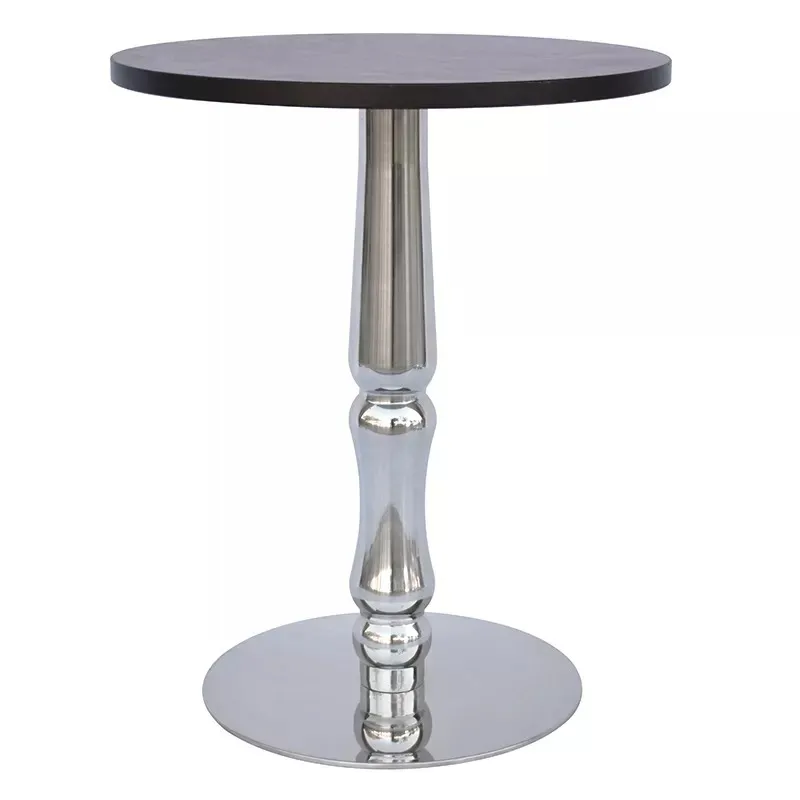 Hot Selling Round or Square Cafe Restaurant Bistro Table Silver Base