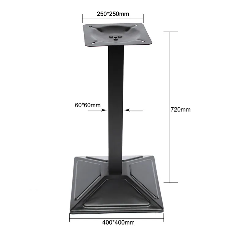 Best Selling Square Black Iron Stamping Table Base for Restaurant