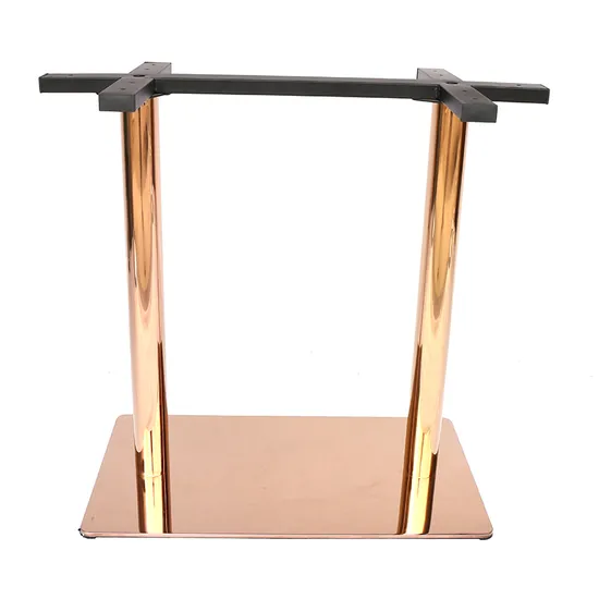 Commercial Rose Gold Stainless Steel Base Dining Table for Restaurant