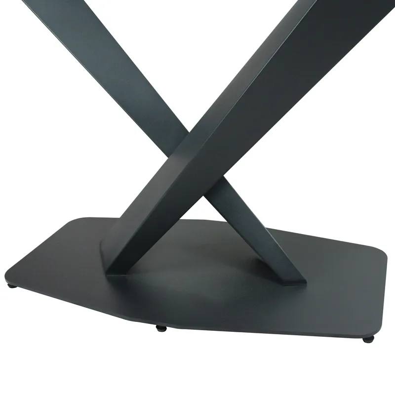Modern V Shaped Cross Dining Room Large Pedestal Desk Metal Table Base