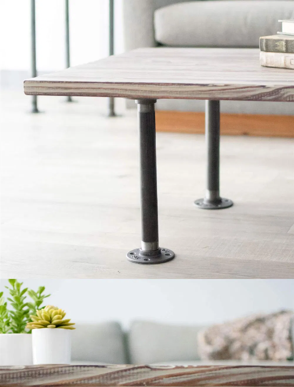 Industrial Black Iron Pipe Table Legs for Custom Vintage Tables Legs