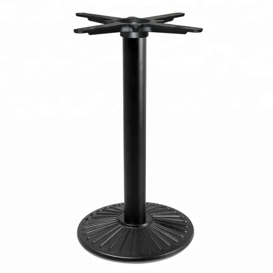Black Color Powder Coated Cast Iron Restaurant Table with Large Flat Base