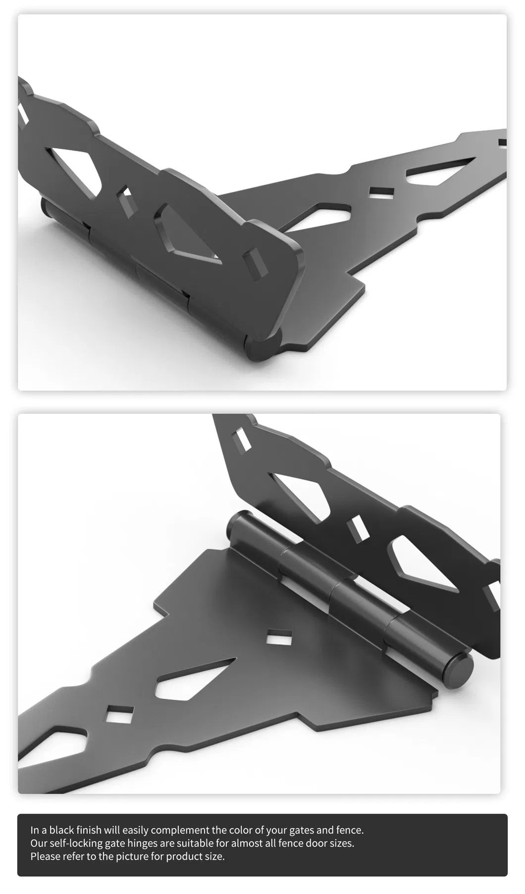 Ornamental Tee Hinge for Vinyl PVC Wood Fence Gate
