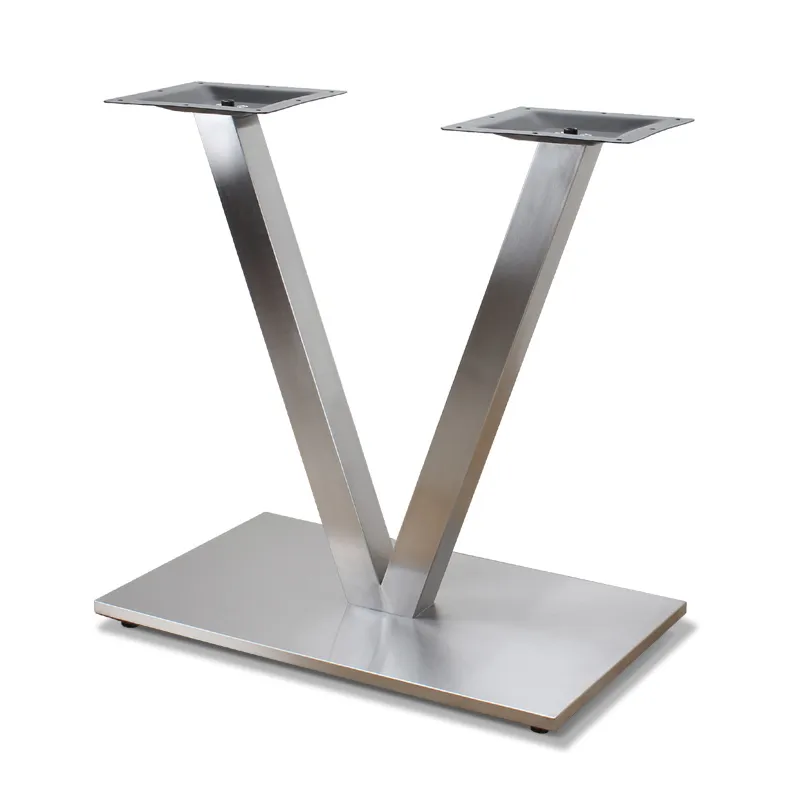 Brushed V Shape Stainless Steel Dining Table Base Heavy Duty Table Leg