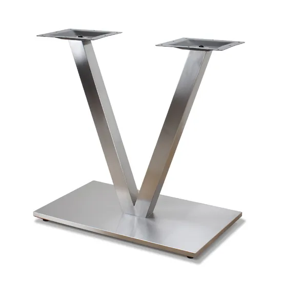 Brushed V Shape Stainless Steel Dining Table Base Heavy Duty Table Leg
