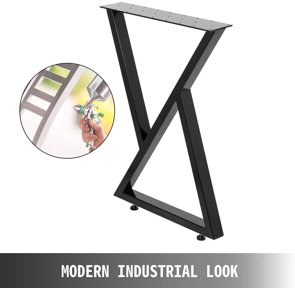 Industrial Style High Quality Set of 2 X-Type Dining Table Legs