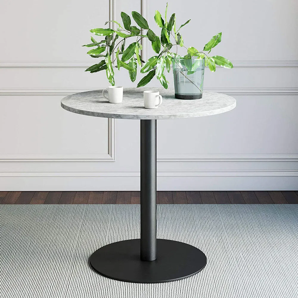 Modern Dining Room Large Pedestal Desk Metal Steel Chrome Coffee Table Base