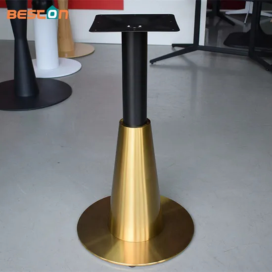 Sleek Commercial Restaurant Table Stainless Steel Table Base with Gold for Sales