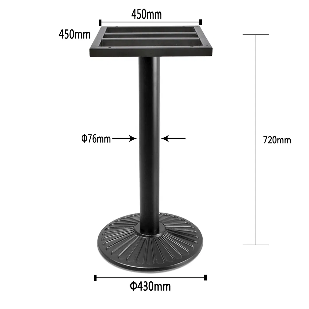 Conventional Recommendation Black Color Powder Coated Cast Iron Restaurant Table Base