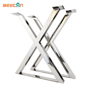 Modern Frame X Shape Square Office Restaurant Stainless Steel Table Legs