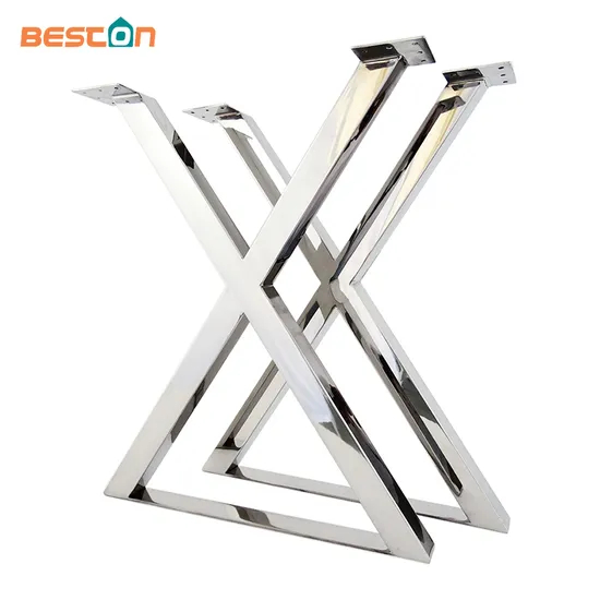 Modern Frame X Shape Square Office Restaurant Stainless Steel Table Legs