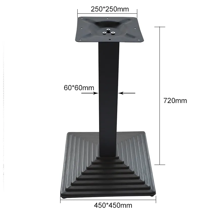 Wholesale Hot Selling Furniture Square Top Black Iron Dining Table Base
