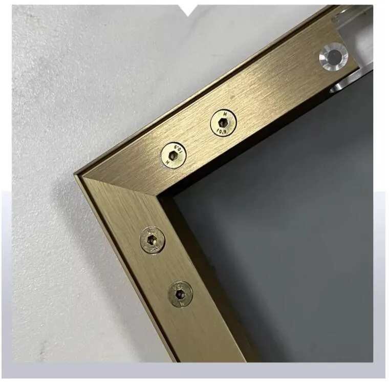 Black Metal Frame Door with Glass for Cabinet Closet Element Design Oak Furniture Rustic Tall Aluminum Profile for Wardrobe Hinged Swing Rebound Double Doors