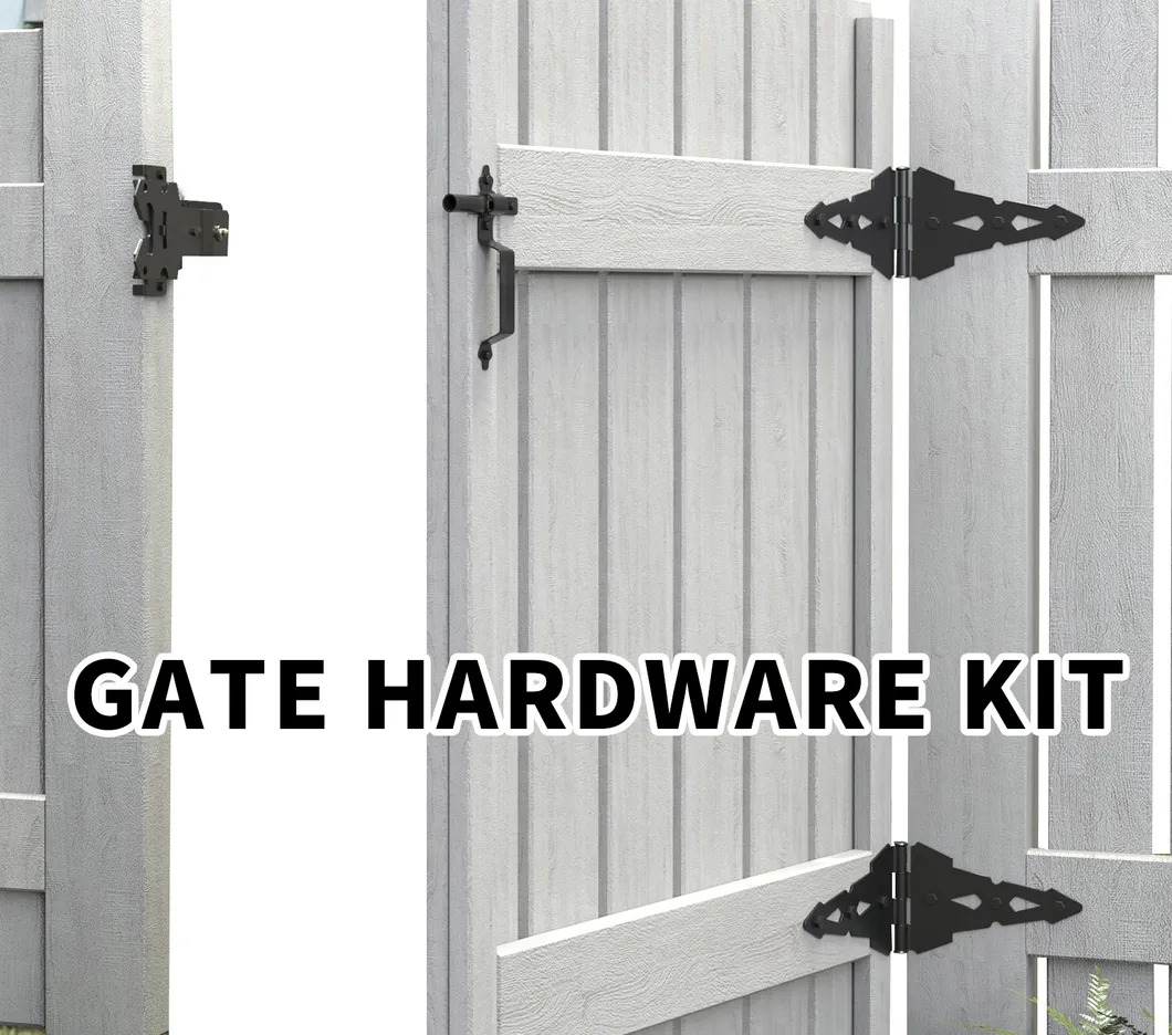 Gate Hinge Gate Latch Metal Black Wood Fence Hardware