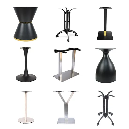 Black Iron Trumpet Tulip Table Base for Marble Table