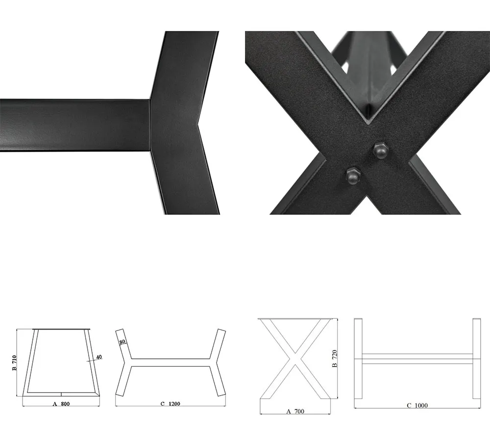 Factory Price Full Stainless Steel Restaurant Table Frame