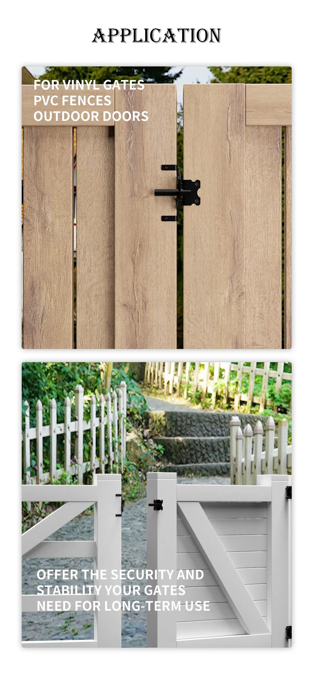 Stainless Steel Wooden PVC Gate Fence Latch Type for Garden