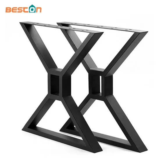 MID Century Modern X-Frame Metal Solid Frame Black Durable Table Legs